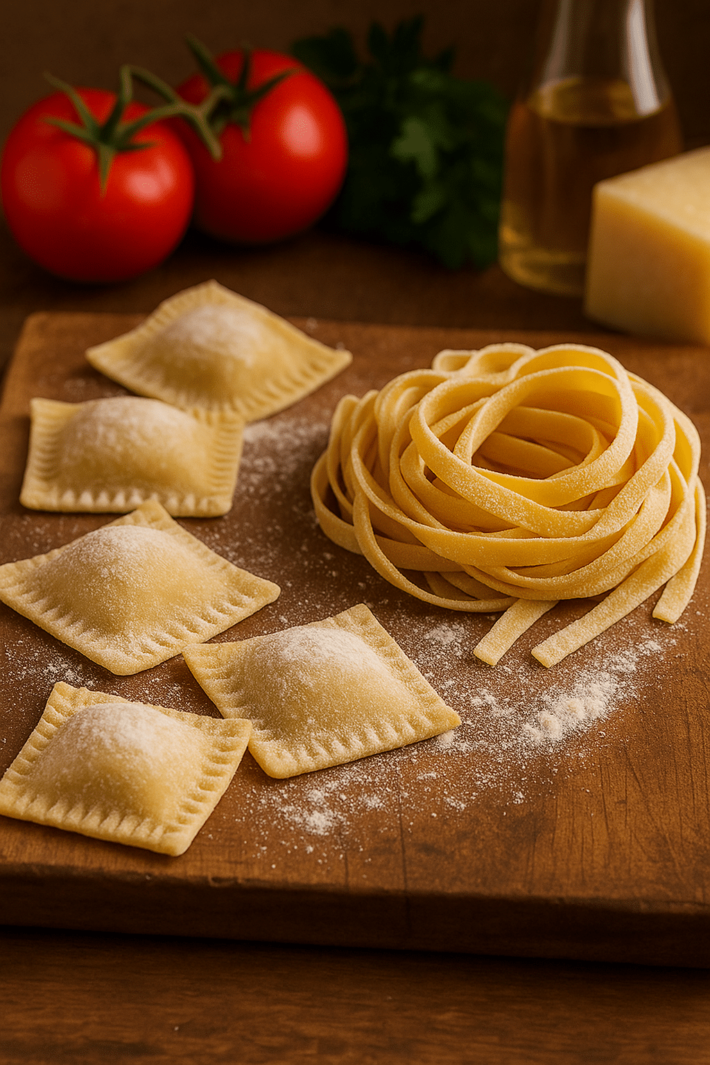 Ravioli e tagliatelle